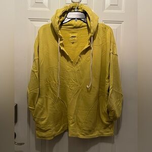Aerie Mustard Yellow Knit Oversized Hoodie
